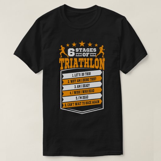 6 Bühnen Triathlon-Geschenk T-Shirt (Design vorne)