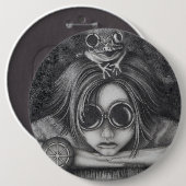 6" Button Frosch Princess Steampunk Kunstspass (Vorne & Hinten)