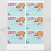 6 Capybara Kinder Klassenzimmer Valentinstag Karte (Rückseite)
