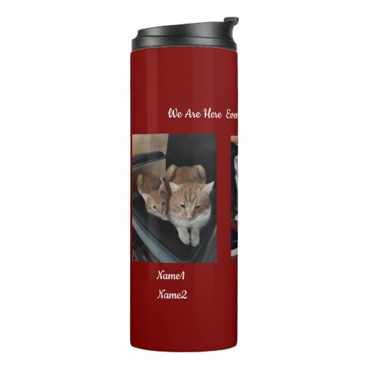 6 Cats Photo And Name ,Keepsake,Create You Own,  Thermosbecher (Nach links gedreht)