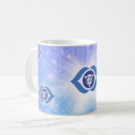 6. Chakra - Drittes Auge Chakra Kaffeetasse (Vorderseite Links)