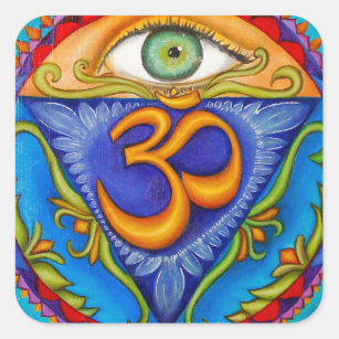 6. chakra, drittes Auge Quadratischer Aufkleber
