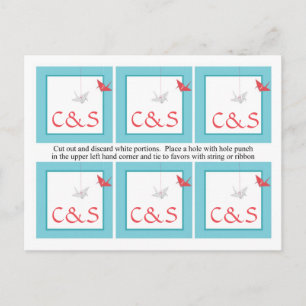 6 Chic Origami Birds Gastgeschenk Hochzeit Tags Postkarte