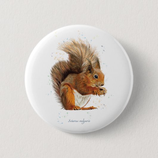 6 cm rundes Abzeichen mit dem Roten Eichhörnchen Button (Vorderseite)