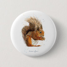 6 cm rundes Abzeichen mit dem Roten Eichhörnchen
