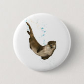 6 cm Rundschwimmbad Otter Abzeichen Button (Vorderseite)
