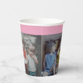 6 Collage Grid - Benutzerdefinierter Text rot pink Pappbecher (Rechts)