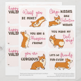 6 Corgi Hunde Kinder Klassenzimmer Valentinstag Ka Briefbogen