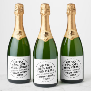 6 Custom Champagne Flasche Labels 25% Rabatt Bulk  Schaumweinetikett