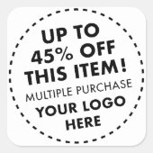 6 Custom Square Stickers 45% OFF Bulk Buy Discount (Vorderseite)