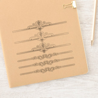 6 Die Whimsical Black Line Accent Stickers Aufkleber