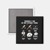 6 Dinge, die ich in meiner Freizeit mache - Cricke Magnet (Vorderseite/Rückseite)