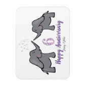 6. eiserner Hochzeitstag niedlicher Elefantenmagne Magnet (Vertikal)