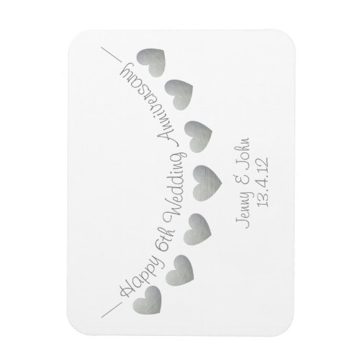 6. eisernes Hochzeitsgeschenk Magnet (Vertikal)