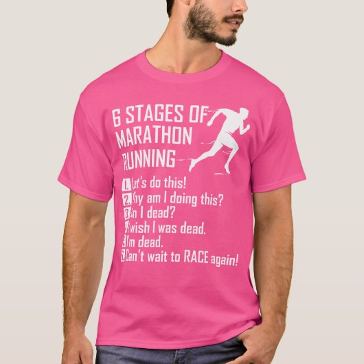 6 Etappen des Marathonlaufs T-Shirt (Vorderseite)