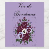 6 Étiquettes de Bouteille Florale à Personnaliser Weinetikett (Einzelnes Label)