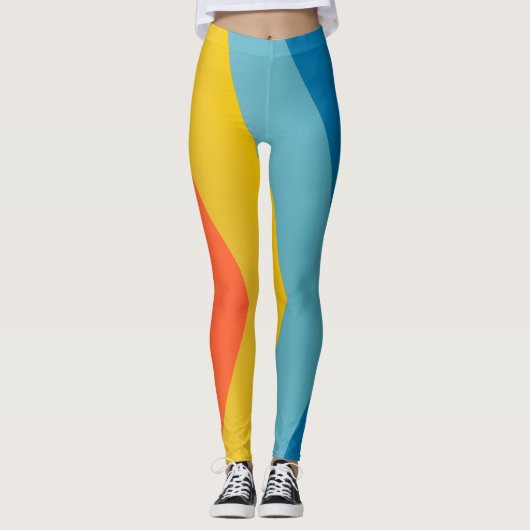 6 Farben Parallelmuster Leggings (Vorderseite)