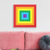 6-Farben-Regenbogen-Pyramide Anpassbares Monogramm Leinwanddruck (Insitu (Wohnzimmer))