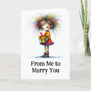 ** 6 Farbige AP97 MARRY ME Weihnachtsgeschenk für  Dankeskarte