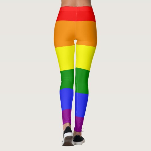 6 Farbtöne Flag-Regenbogen-LGBT Leggings (Rückseite)