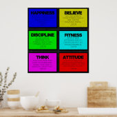 6 Fitness Zitate Poster in Brights (Küche)