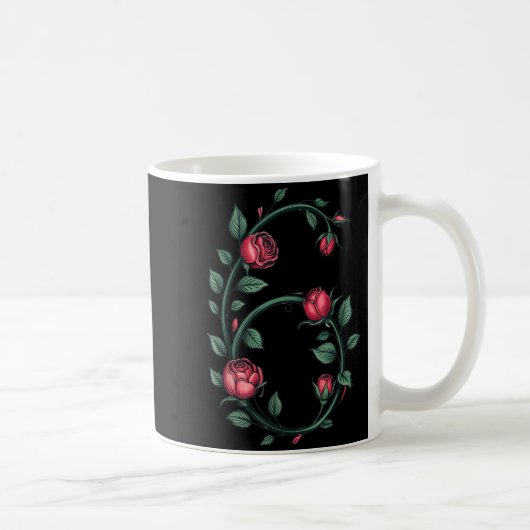 6 Floral 67 Rose Valentines Day Funny Love Matchin Kaffeetasse (Rechts)