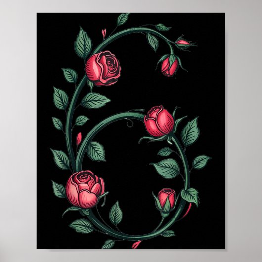 6 Floral 67 Rose Valentines Day Funny Love Matchin Poster (Vorne)