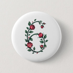 6 Floral 67 Rose Valentinstag Lustige Liebe Passen Button
