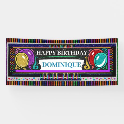 6 Foot Birthday Banner Happy Happy (Horizontal)