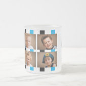 6 Foto Anfangsname Schwarz Blau Mattglastasse (Mittel)