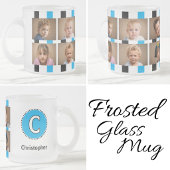 6 Foto Anfangsname Schwarz Blau Mattglastasse