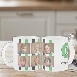 6 Foto Anfangsname Schwarz Grün Mattglastasse