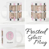 6 Foto Anfangsname Schwarz Rosa Mattglastasse