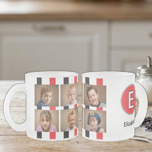 6 Foto Anfangsname Schwarz Rot Mattglastasse