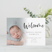 6 Foto Baby Girl Boy Script Begrüßung Ankündigung (Stehend Vorderseite)