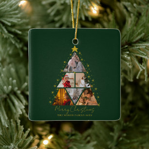 6 Foto Baumform Weihnachtserinnerung Keramikornament