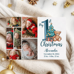 6 Foto Blue Teddy Baby 1. Weihnachten