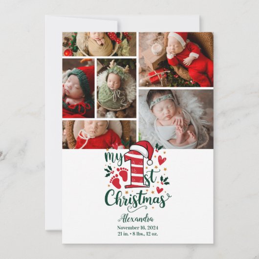 6 Foto Candy Cane Baby 1. Weihnachten (Vorderseite)