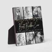 6 Foto Collage Bestes Bubbie je Black Gold Script Fotoplatte (Vorderseite)