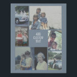 6 Foto-Collage - blauer Hintergrund - weißer Text Künstlicher Leinwanddruck<br><div class="desc">6 Fotos in einem ungleichmäßigen Muster umgeben eine Öffnung für drei Textzeilen. Verwenden Sie 2 quadratische Fotos und 4 vertikale Fotos,  um diese Arbeit zu machen! Der Hintergrund ist schwarz. Wenn Sie gewollt haben,  die Farben zu ändern,  klicken Sie auf den erweiterten Designbereich und sehen Sie mehr Auswahl.</div>