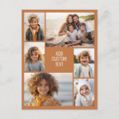 6 Foto Collage - Cotta-Hintergrund - weiß Postkarte (Vorderseite)