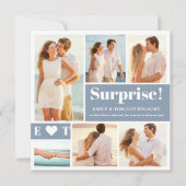 6 Foto Collage Dusty Blue Verlobung Ankündigung (Vorderseite)