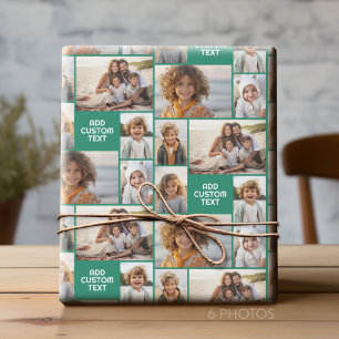 6-Foto-Collage - einfarbiger Hintergrund - weißer Geschenkpapier