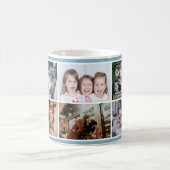 6 Foto Collage Foliage Blue Christmas Family Kaffeetasse (Mittel)