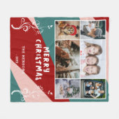 6 Foto Collage Foliage farbenfrohe Weihnachtsfamil Fleecedecke (Vorderseite (Horizontal))