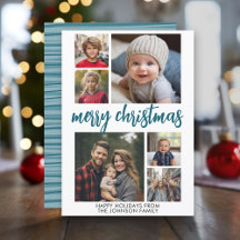 6 Foto Collage Freude frohe Weihnachtsblauen Strei