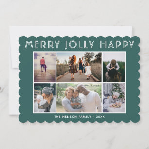 6 Foto-Collage Frohe lustige glückliche Weihnachte Feiertagskarte