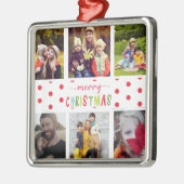 6 Foto Collage Frohe Weihnachten farbenfroh Ornament Aus Metall (Links)
