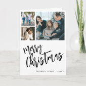6 Foto Collage Frohe Weihnachten moderne Drehbuch (Vorderseite)