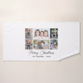 6 Foto Collage Frohe Weihnachtsfamilie Badehandtuch (Badehandtuch)